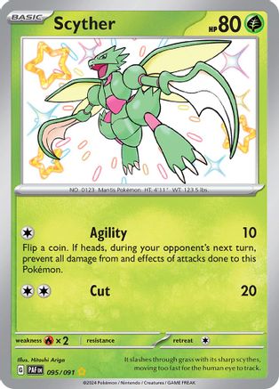Scyther 095/091  - Holofoil SV Paldean Fates - Shiny Rare