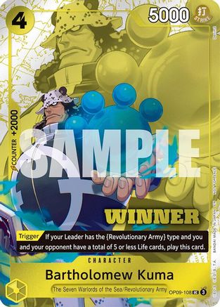 Bartholomew Kuma (Winner Pack 2025 Vol. 4) (OP09-108) - One Piece Promotion Cards Foil