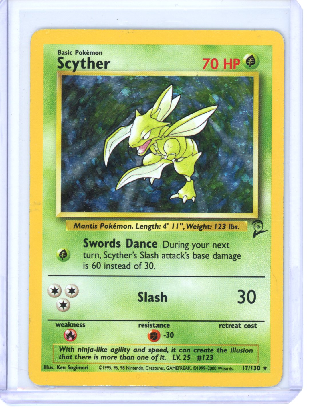 Pokemon Scyther Base Set 2 #17/130 HP