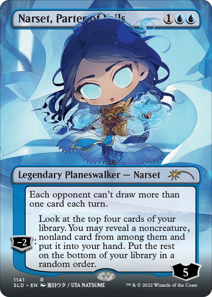 Image of Narset, Parter of Veils (Borderless) (SLD-1141) - Secret Lair Drop (Borderless)