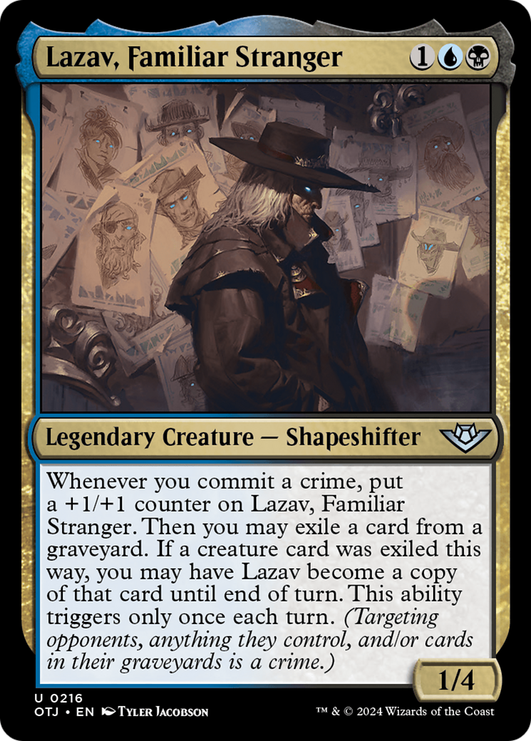 Image of Lazav, Familiar Stranger (OTJ-216) - Outlaws of Thunder Junction Foil