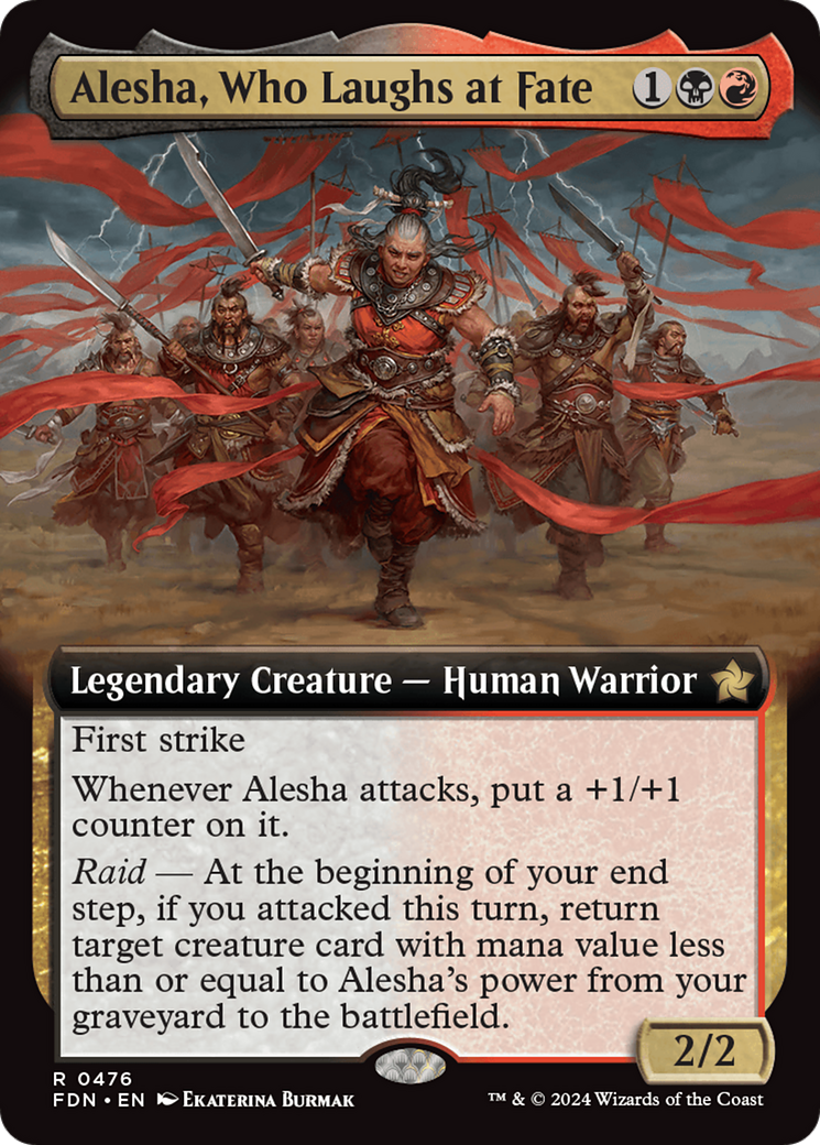 Image of Alesha, Who Laughs at Fate (Extended Art) (FDN-476) - Foundations: (Extended Art) Foil