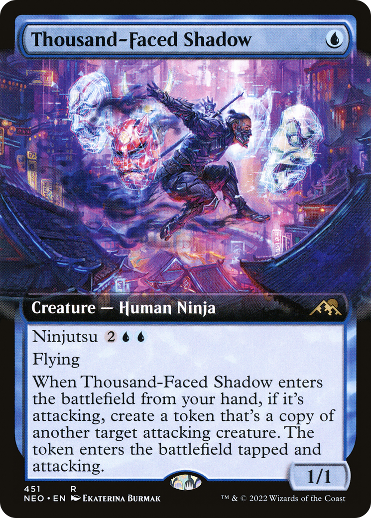 Image of Thousand-Faced Shadow (Extended Art) (NEO-451) - Kamigawa: Neon Dynasty: (Extended Art) Foil