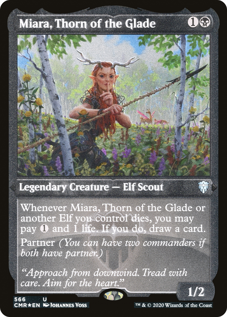 Image of Miara, Thorn of the Glade (Foil Etched) (CMR-566) - Commander Legends Foil
