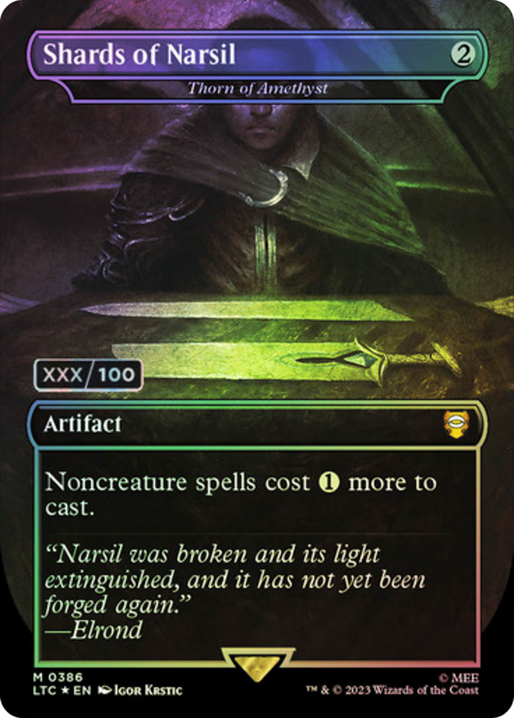 Image of Shards of Narsil - Thorn of Amethyst (Serial Numbered) (LTC-386) - Tales of Middle-earth Commander / Shards of Narsil (Borderless) Foil