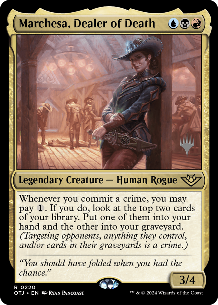 Image of Marchesa, Dealer of Death (PPOTJ-220) - Outlaws of Thunder Junction Promos