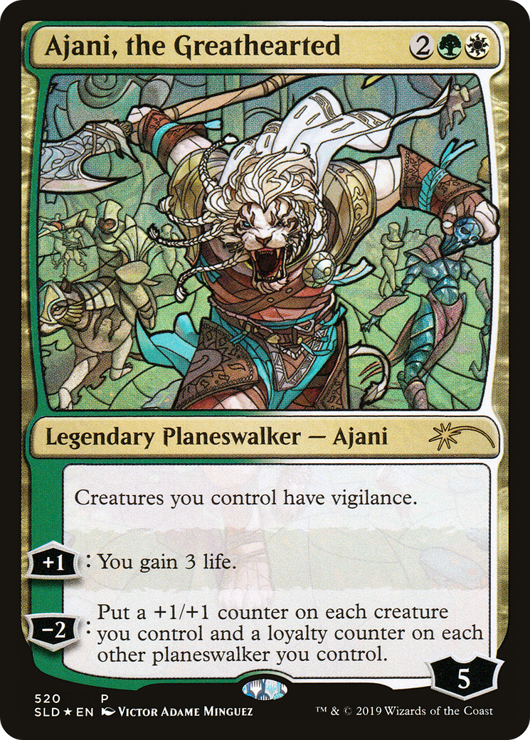 Image of Ajani, the Greathearted (Stained Glass) (SLD-520) - Secret Lair Drop Foil