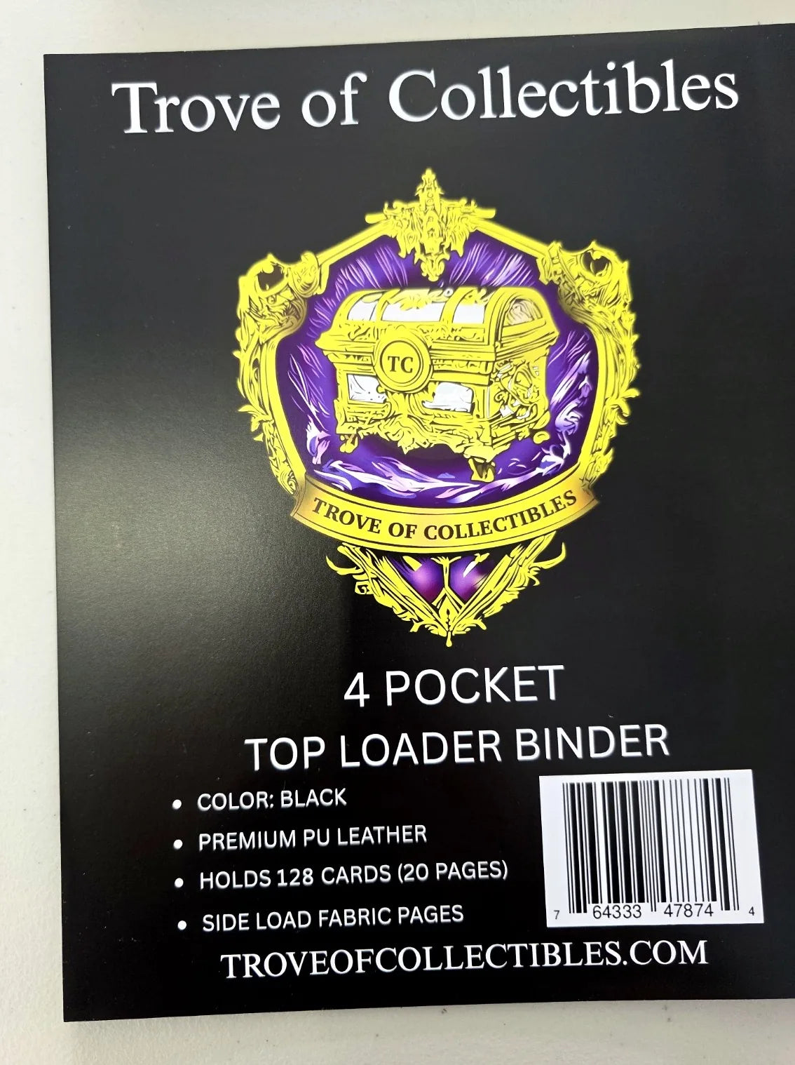 Image of TroveOfCollectible 4 Pocket Toploader Binder Black