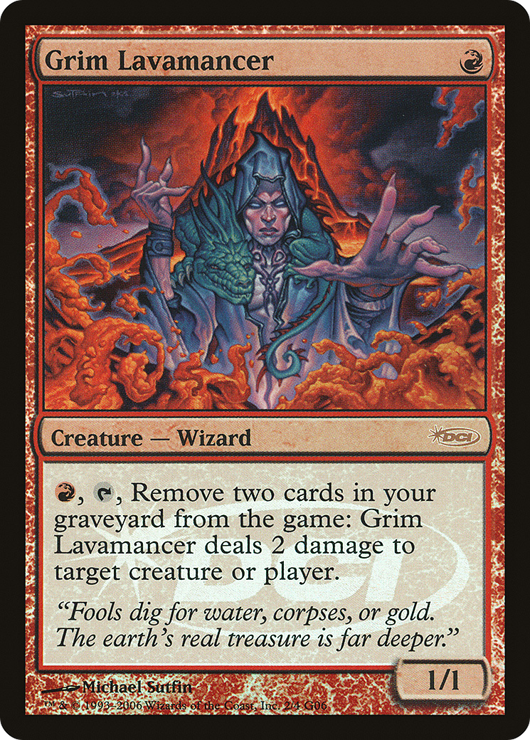 Image of Grim Lavamancer (JDG-002) - Judge Gift Cards 2006 Foil