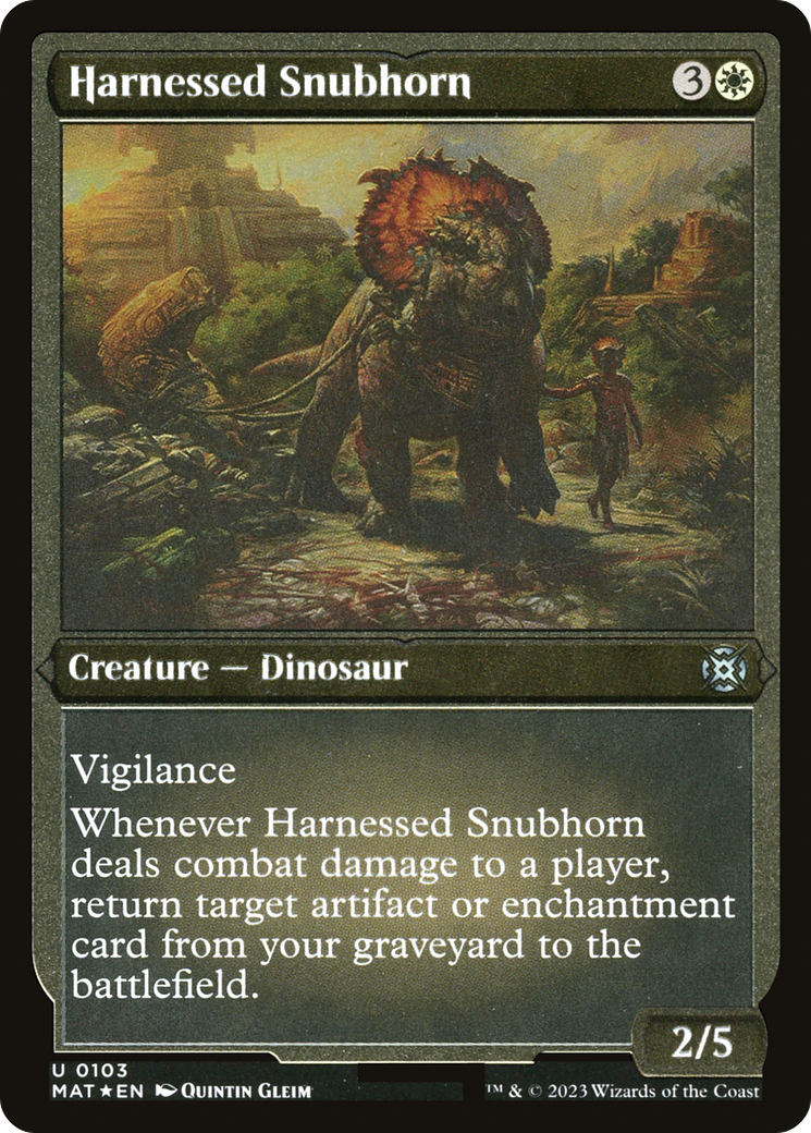 Image of Harnessed Snubhorn (MAT-103) - March of the Machine: The Aftermath Etched Foil