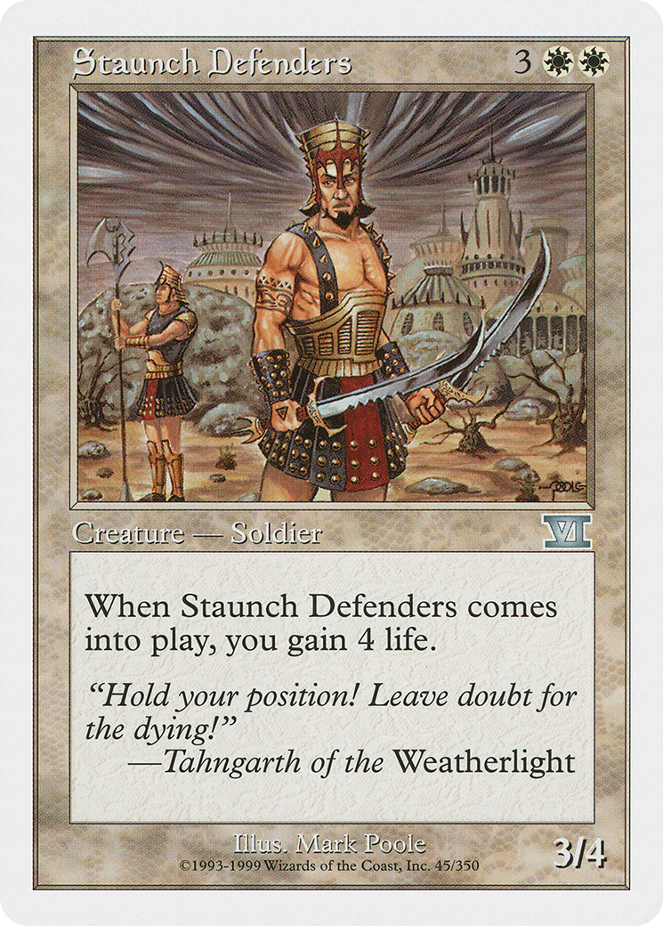 Image of Staunch Defenders (6ED-045) - Classic Sixth Edition