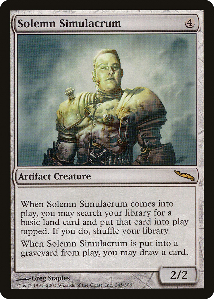 Image of Solemn Simulacrum (MRD-245) - Mirrodin Foil