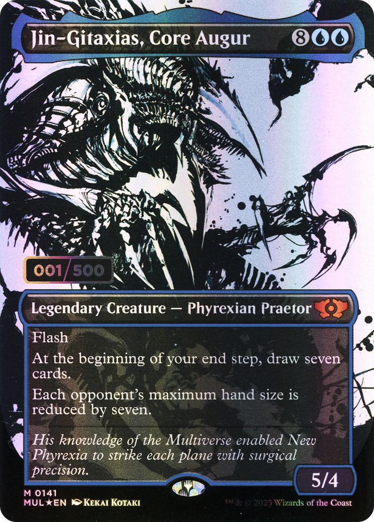 Image of Jin-Gitaxias, Core Augur (Serial Numbered) (MUL-141) - Multiverse Legends: (Showcase) (Borderless) Foil