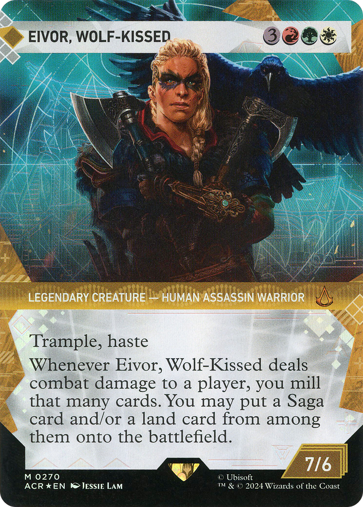 Image of Eivor, Wolf-Kissed (Showcase) (Textured Foil) (ACR-270) - Assassin's Creed: (Showcase) (Borderless) Foil