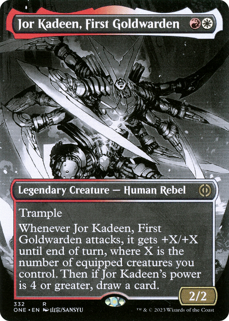 Image of Jor Kadeen, First Goldwarden (Borderless) (ONE-332) - Phyrexia: All Will Be One: (Showcase) (Borderless)