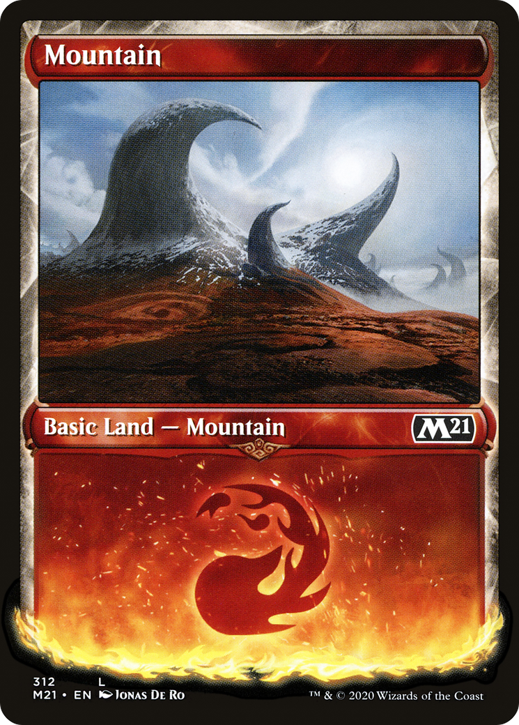 Image of Mountain (Showcase) (M21-312) - Core Set 2021: (Showcase) Foil