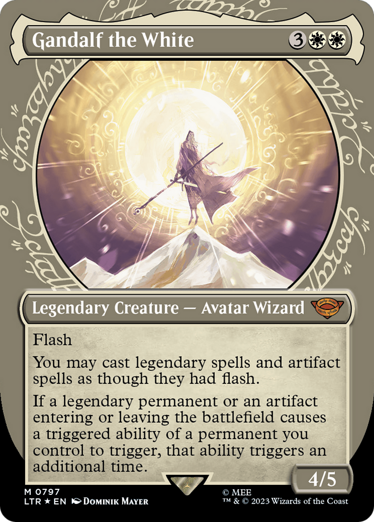 Image of Gandalf the White (Showcase) (Surge Foil) (LTR-797) - The Lord of the Rings: Tales of Middle-earth: (Showcase) (Borderless) Foil