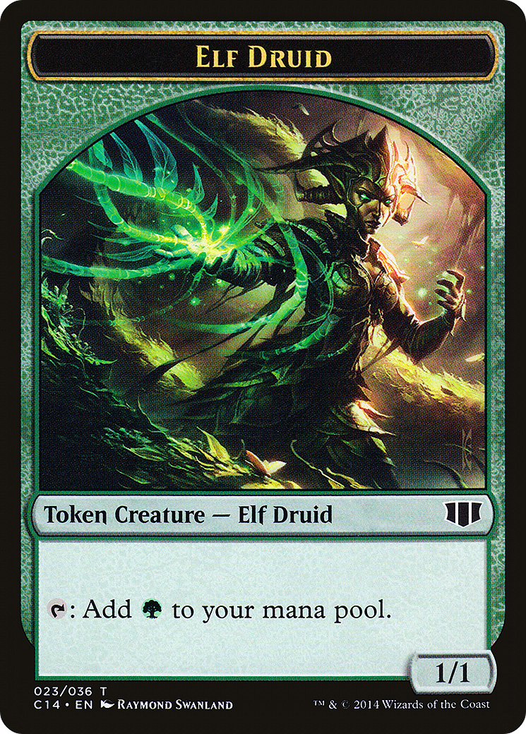 Image of Elf Druid // Beast (4/4) Double-sided Token (C14-23 // 20) - Commander 2014 Tokens