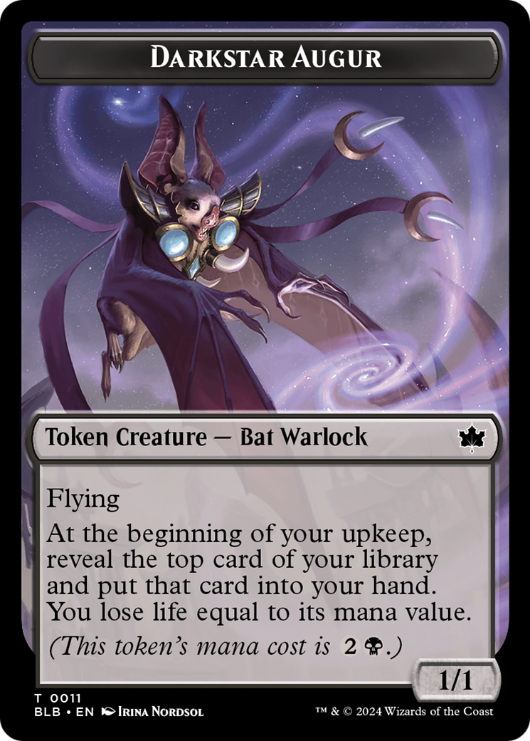 Image of Darkstar Augur Token (BLB-011) - Bloomburrow Tokens