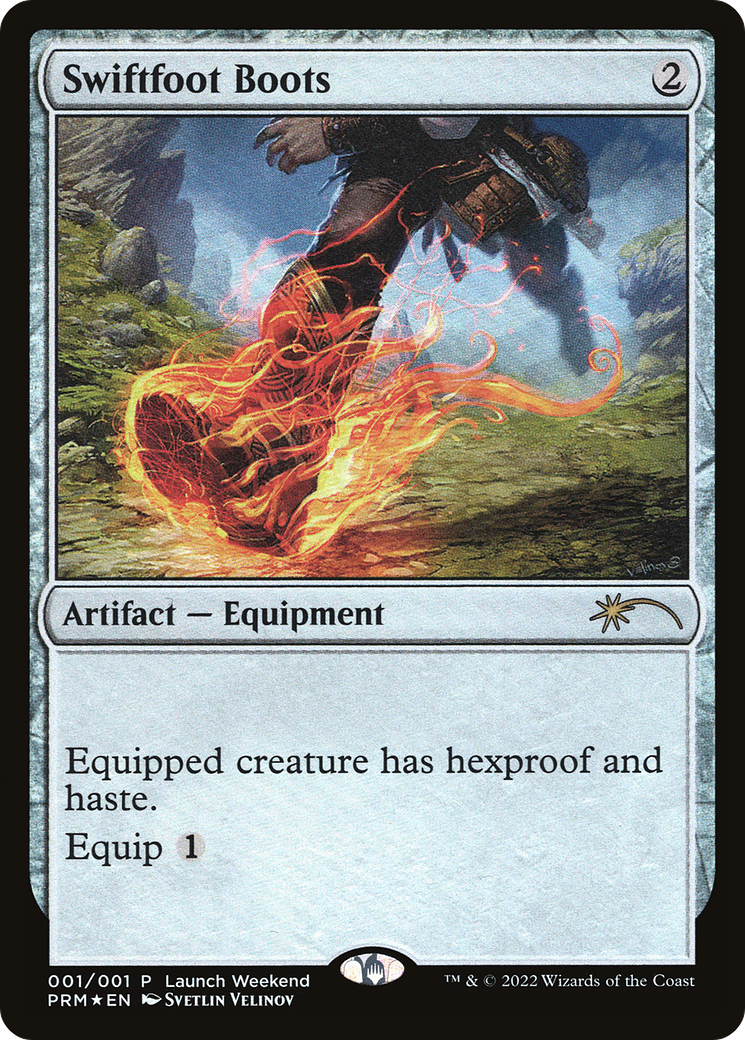 Image of Swiftfoot Boots (WPN-001) - Wizards Play Network 2022 Foil