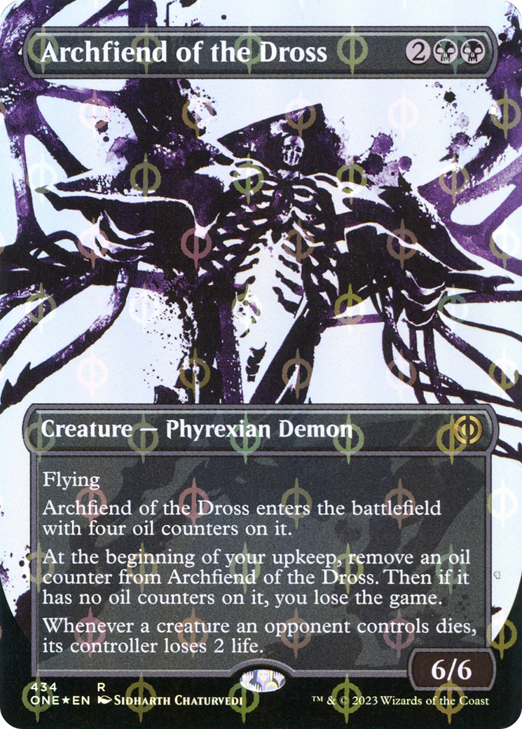 Image of Archfiend of the Dross (Showcase) (Step-and-Compleat Foil) (ONE-434) - Phyrexia: All Will Be One: (Showcase) (Borderless) Foil