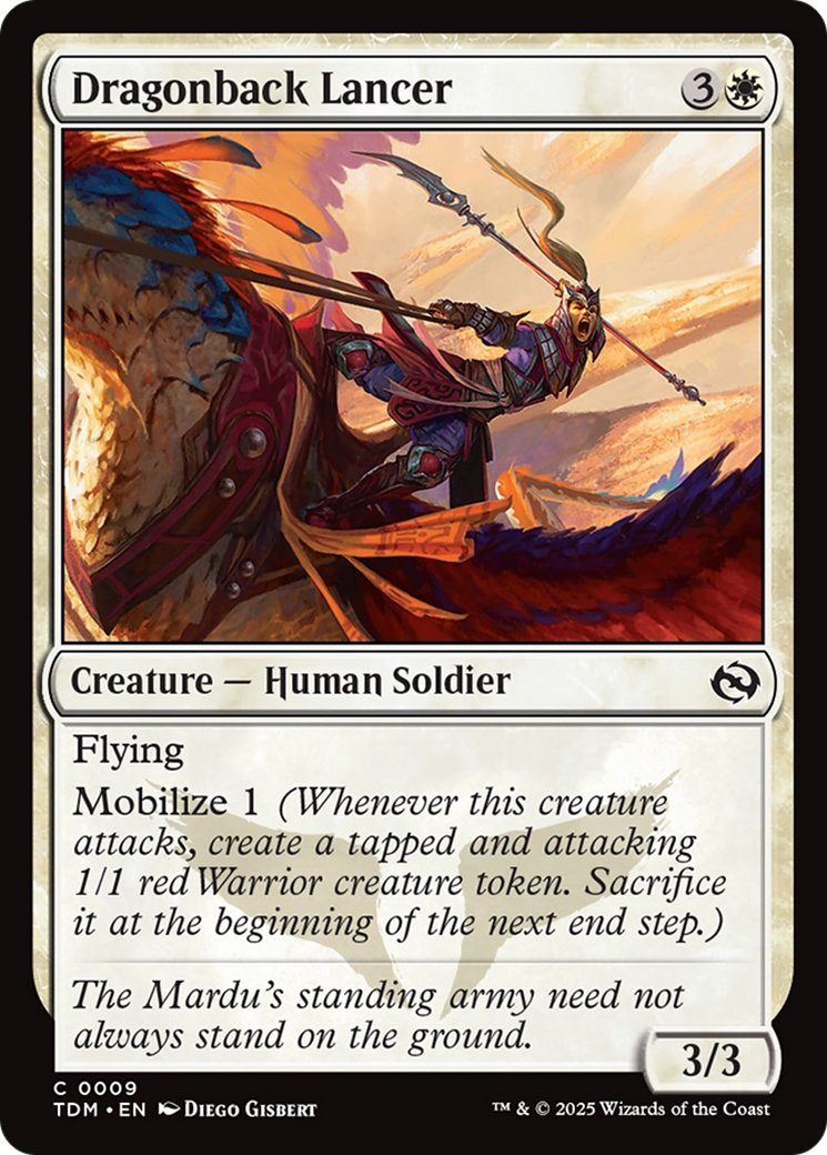 Image of Dragonback Lancer (TDM-009) - Tarkir: Dragonstorm Foil