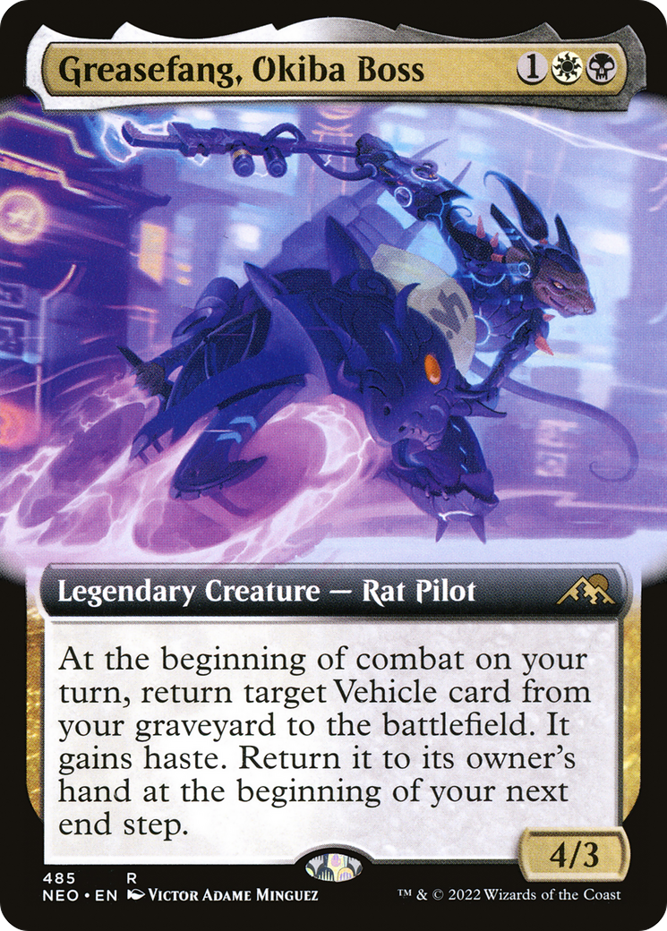 Image of Greasefang, Okiba Boss (Extended Art) (NEO-485) - Kamigawa: Neon Dynasty: (Extended Art) Foil