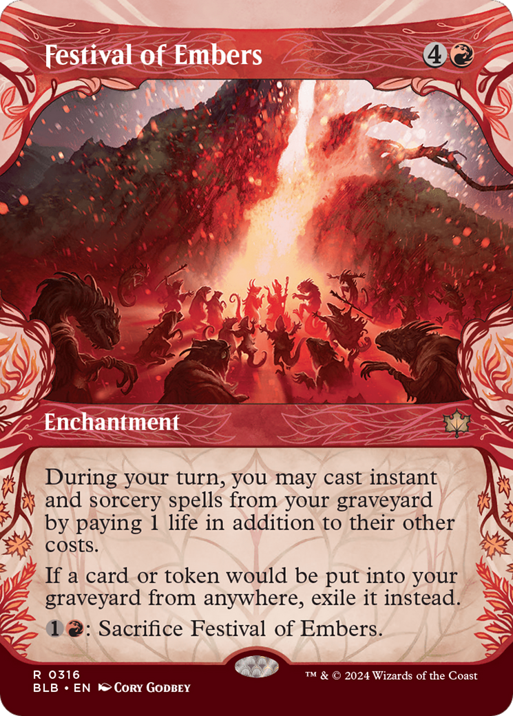 Image of Festival of Embers (Showcase) (BLB-316) - Bloomburrow: (Showcase) (Borderless)