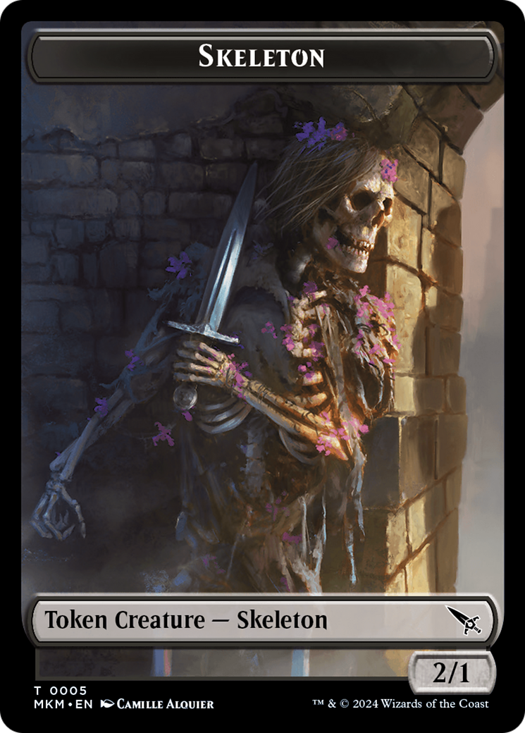 Image of Skeleton (TMKM-005) - Murders at Karlov Manor Tokens Foil