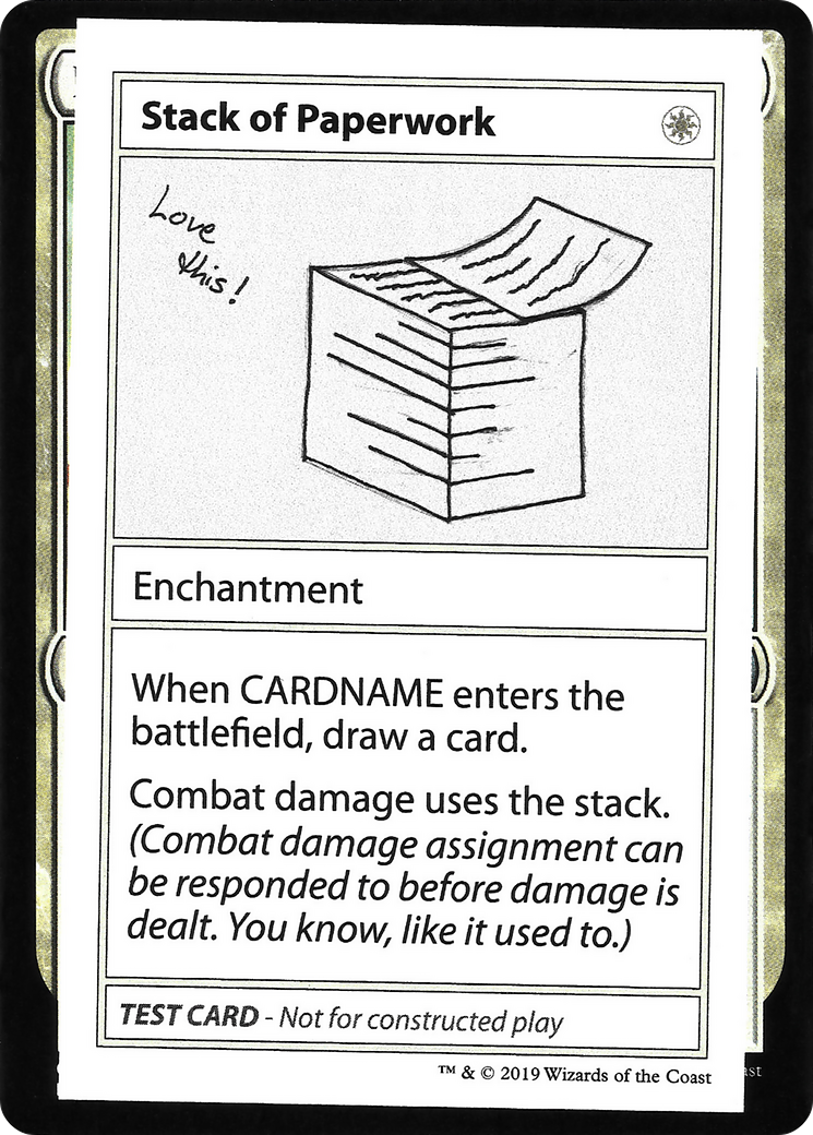 Image of Stack of Paperwork (No PW Symbol) (CMB1-) - Mystery Booster Playtest Cards 2021