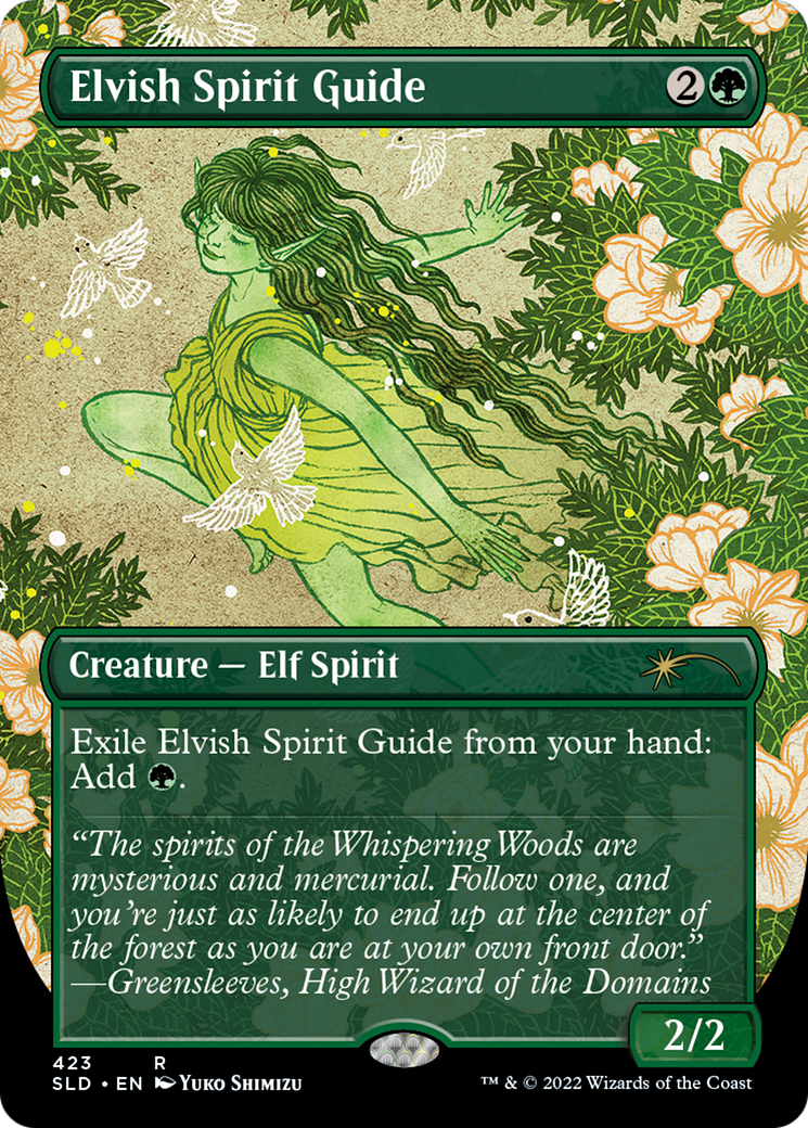 Image of Elvish Spirit Guide (Borderless) (SLD-423) - Secret Lair Drop (Borderless) Foil