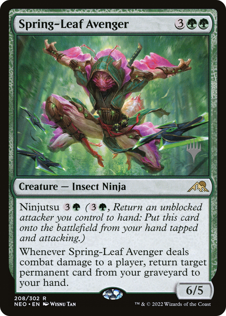 Image of Spring-Leaf Avenger (PPNEO-208) - Kamigawa: Neon Dynasty Promos