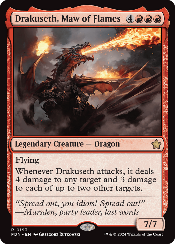 Image of Drakuseth, Maw of Flames (FDN-193) - Foundations Foil