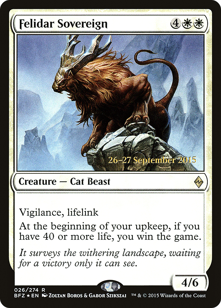 Image of Felidar Sovereign (PRE-026) - Battle for Zendikar Promos Foil