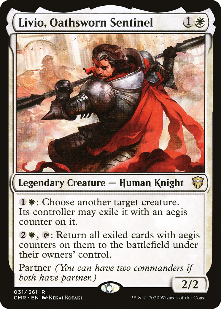 Image of Livio, Oathsworn Sentinel (CMR-031) - Commander Legends Foil