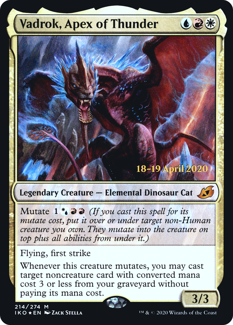 Image of Vadrok, Apex of Thunder (PRE-214) - Ikoria: Lair of Behemoths Promos Foil