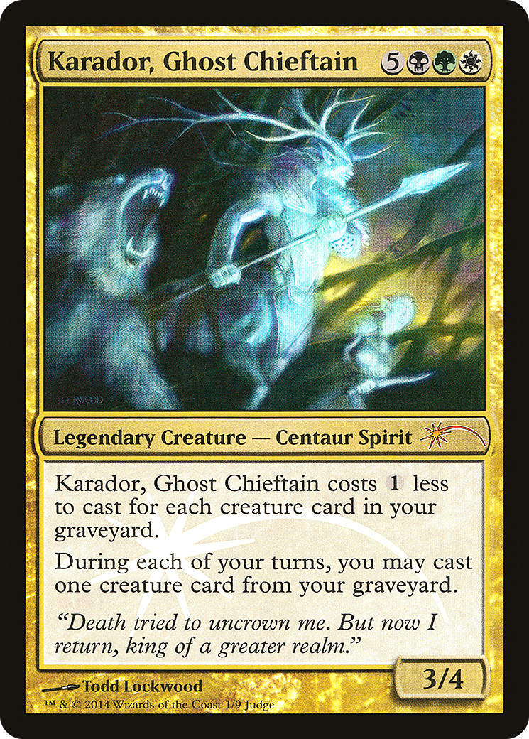 Image of Karador, Ghost Chieftain (JDG-001) - Judge Gift Cards 2014 Foil