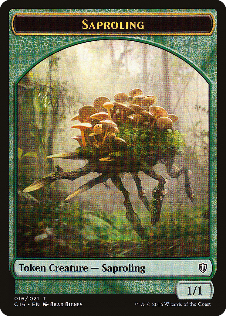 Image of Saproling (016) // Spirit (006) Double-Sided Token (C16-16 // 6) - Commander 2016 Tokens