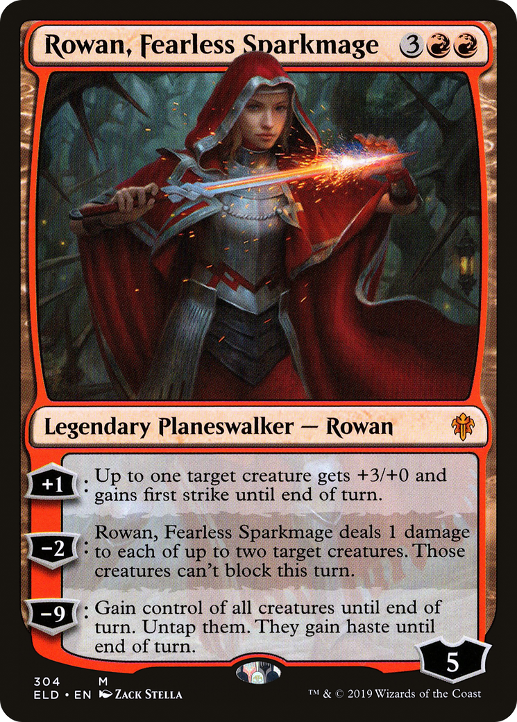 Image of Rowan, Fearless Sparkmage (ELD-304) - Throne of Eldraine Foil