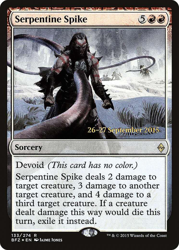 Image of Serpentine Spike (PRE-133) - Battle for Zendikar Promos: (devoid) Foil