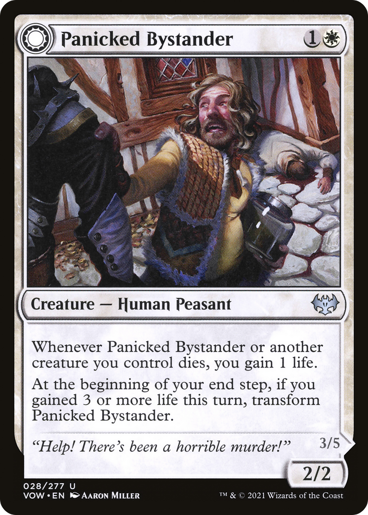 Image of Panicked Bystander (VOW-028) - Innistrad: Crimson Vow: (Double Faced Transform)