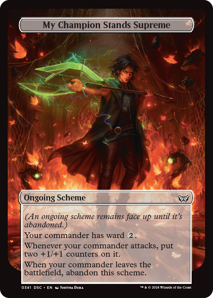 Image of My Champion Stands Supreme (Full Art) (A:DSC-341) - Duskmourn: House of Horror Commander