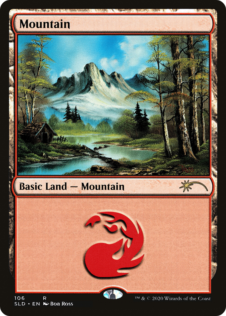 Image of Mountain (106) (Bob Ross) (SLD-106) - Secret Lair Drop Foil