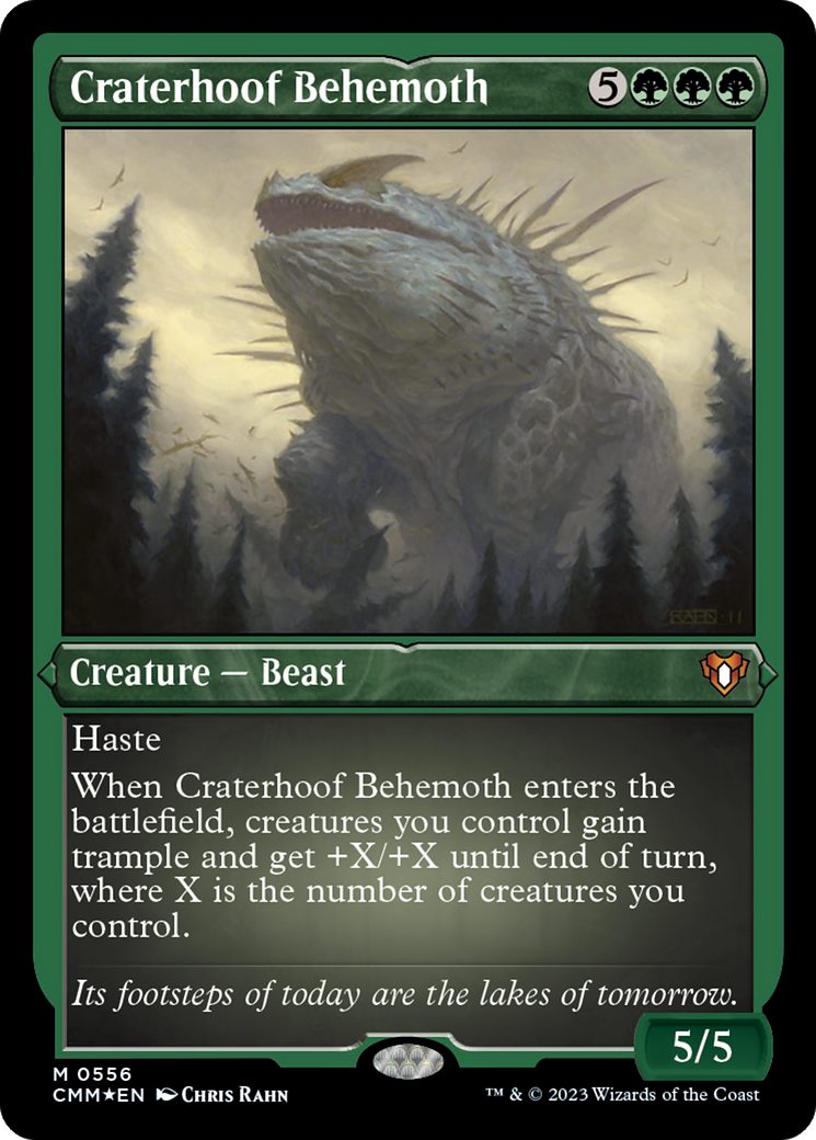 Image of Craterhoof Behemoth (CMM-556) - Commander Masters Etched Foil