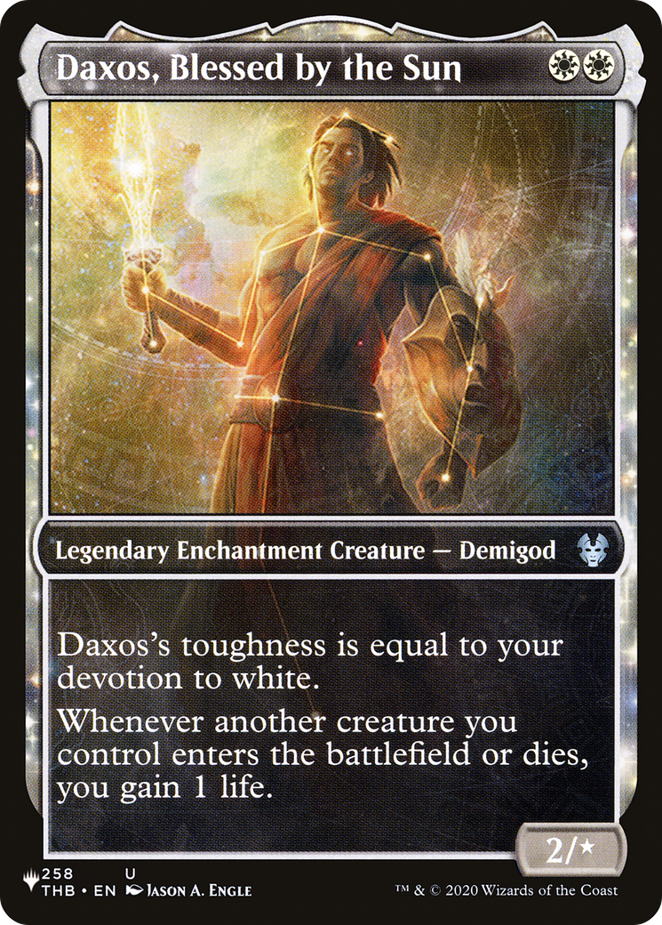 Image of Daxos, Blessed by the Sun (Showcase) (LIST-258/254) - The List: (enchantment, Showcase)