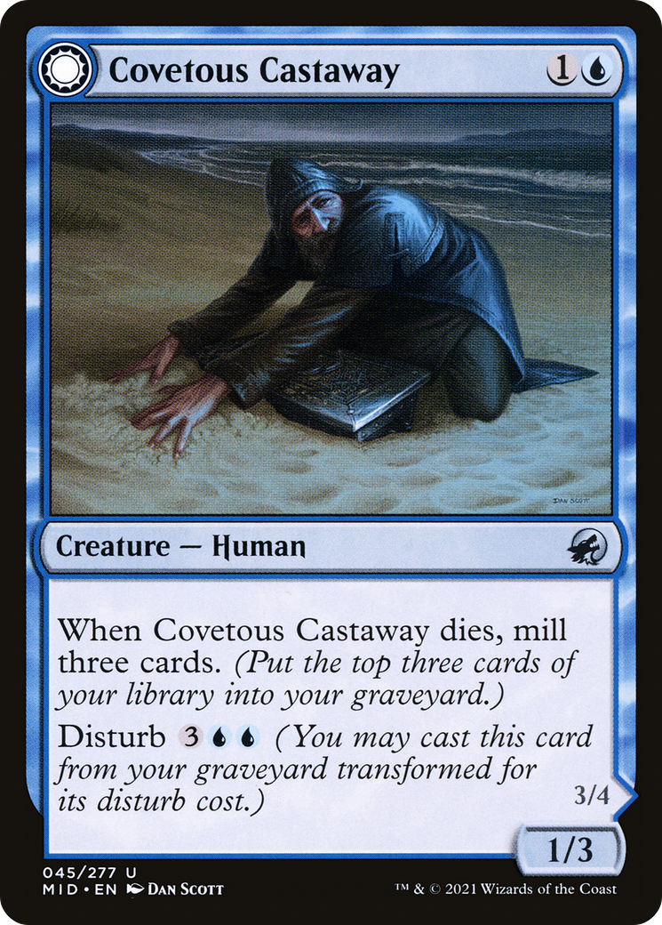 Image of Covetous Castaway (MID-045) - Innistrad: Midnight Hunt: (Double Faced Transform)