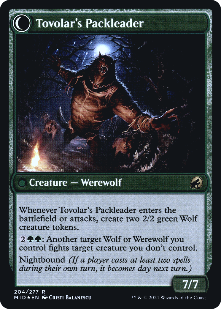 Image of Tovolar's Huntmaster (PRE-204) - Innistrad: Midnight Hunt Promos: (Double Faced Transform) Foil