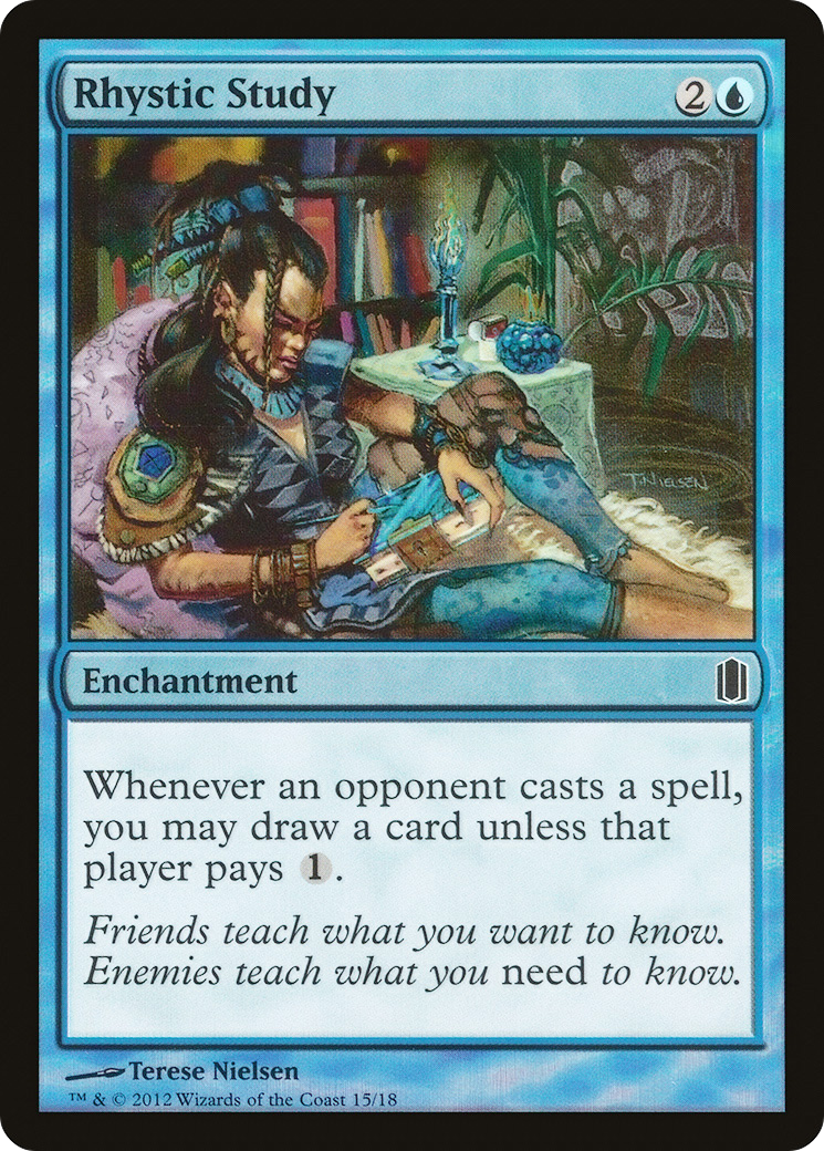 Image of Rhystic Study (CM1-015) - Commander's Arsenal Foil