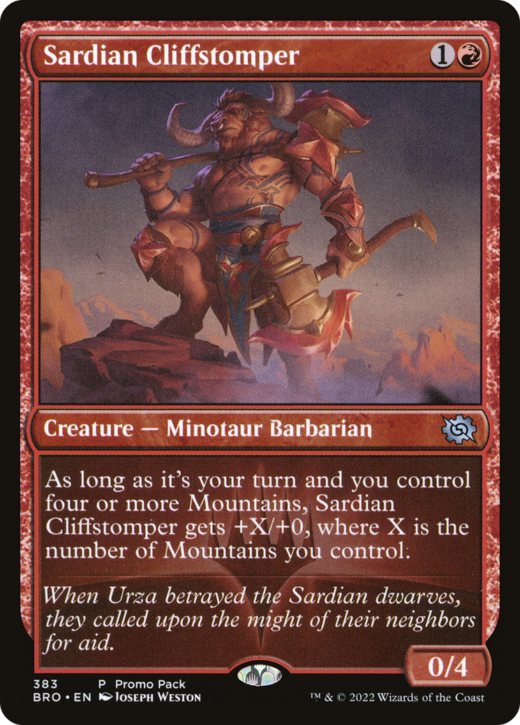 Image of Sardian Cliffstomper (PPBRO-383) - The Brothers' War Foil