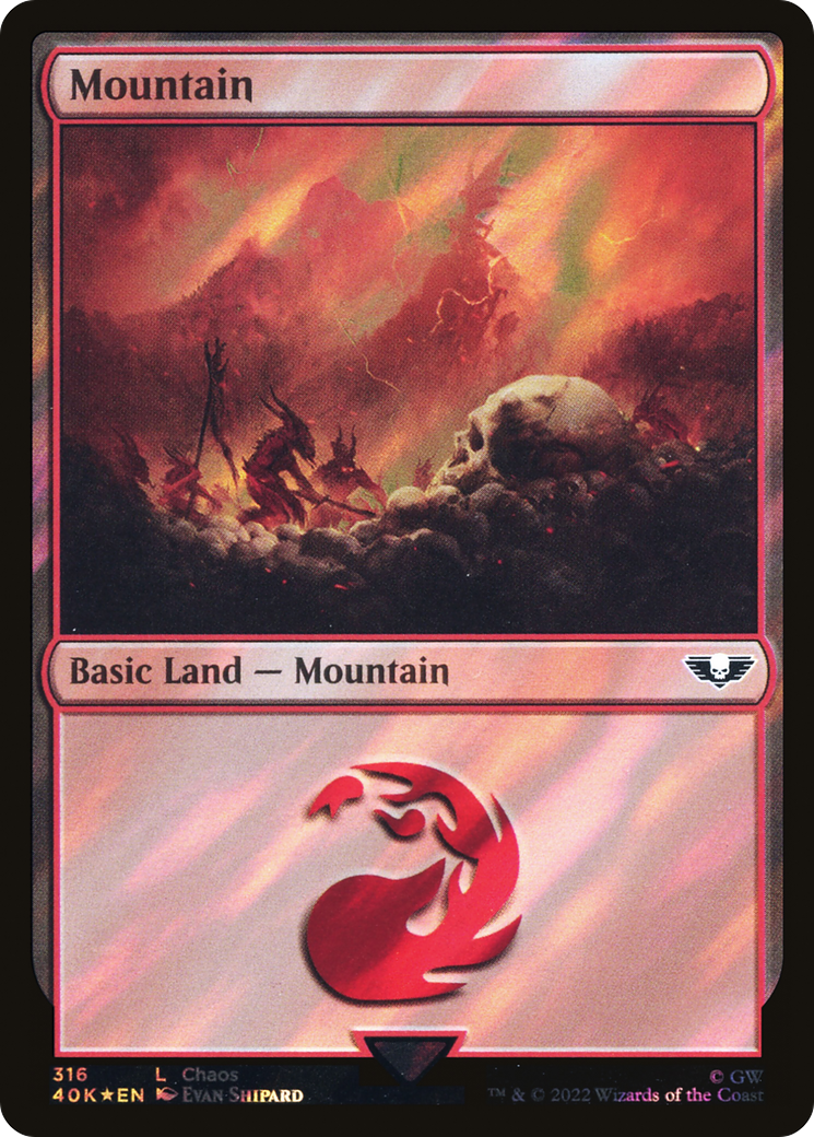 Image of Mountain (316) (Surge Foil) (40K-316) - Warhammer 40,000 Commander Foil